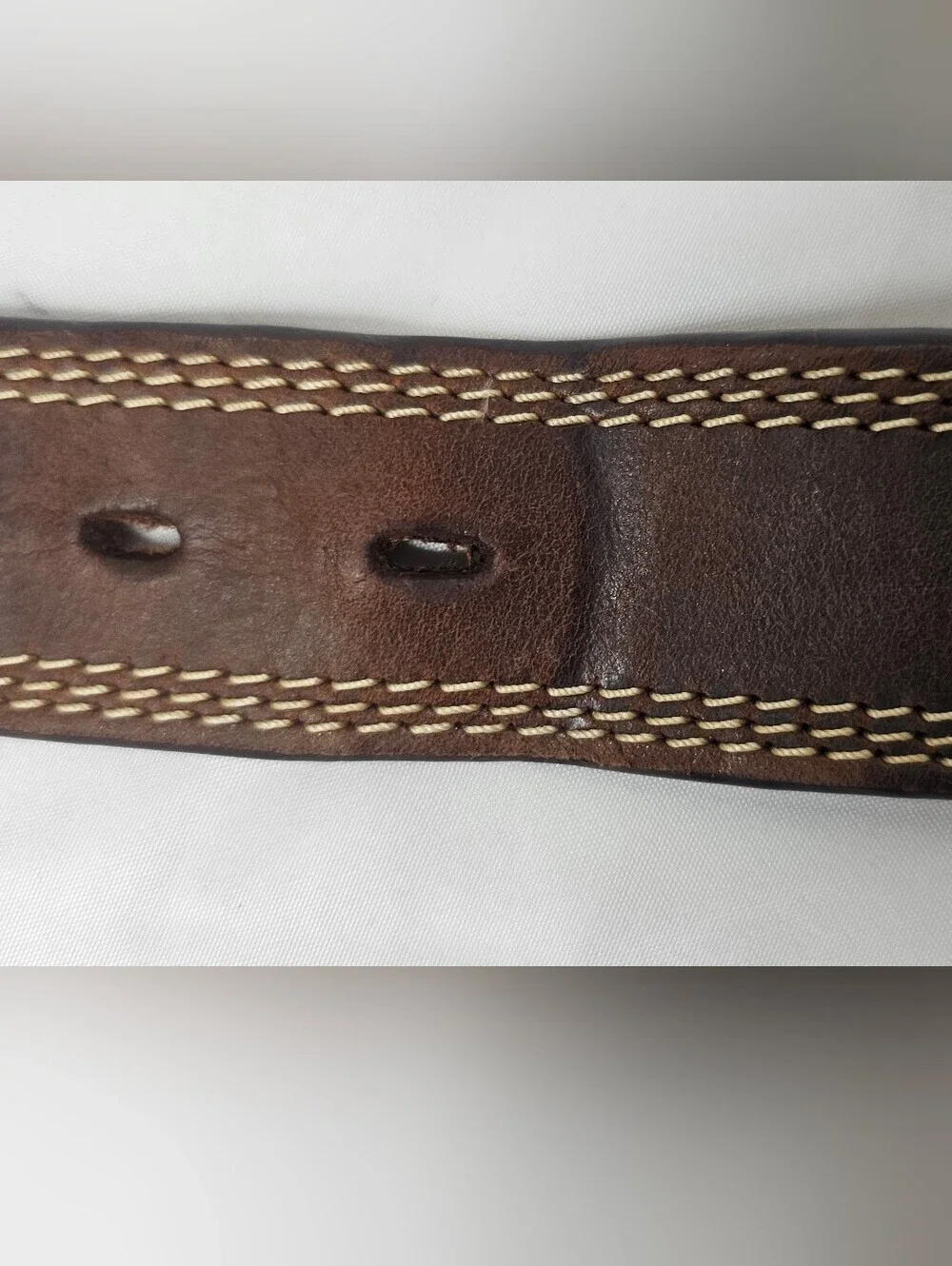 Cavender’s Men's Brown Genuine Leather Western Belt Triple Stitched Size 44